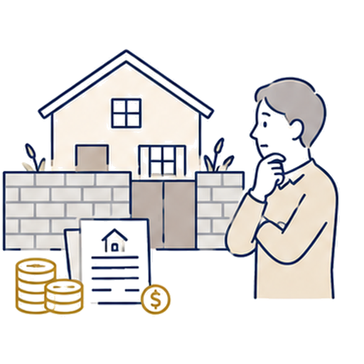 売却を妨げる費用のお悩みのイラスト